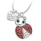 Women Rhinestone Inlaid Ladybug Heart Letter Pendant Chain Necklace Jewelry Gift 2026 - buy cheap Women Rhinestone Inlaid Ladybug Heart Letter Pendant Chain Necklace Jewelry Gift 2026 - buy cheap