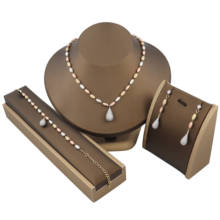 Conjunto de joias com pingente de zircônia, conjunto de joias clássicas com formato de gota, colar de brinco, presente para mulheres da moda s1566 2024 - compre barato