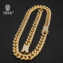 TBTK 13mm/20mm Miami Cuban Link Chain Necklace & Bracelet Full Iced Out Rhinestones Bling Bling Hiphop Jewelry For Men 2024 - buy cheap
