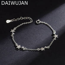 DAIWUJAN-pulsera de plata de ley 925 con estrellas de cristal para mujer, brazalete de cadena única, joyería de boda 2024 - compra barato