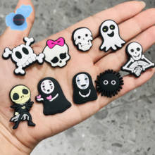 9pcs Spirited&Away Mix Skulls Ghost Shoe Charms Accessories No Face Man Garden Shoe Decoration for   Kid's X-mas Gift 2024 - buy cheap