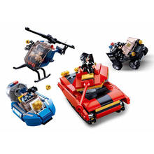 460Pcs City Police 4Type Car Tank Helicopter Models Educational Building Blocks Topys For Kids DIY Birthday Present Small Bricks 2024 - buy cheap