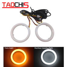 DIY Car styling LED COB Angel Eyes with Turn Light Signal Yellow White Cotton Waterproof Day time running dual colors Halo Rings 2024 - buy cheap