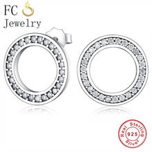 FC Jewelry-Pendientes de plata de ley 925 con Circonia cúbica para mujer, aretes pequeños, Piercing para alergia 2024 - compra barato