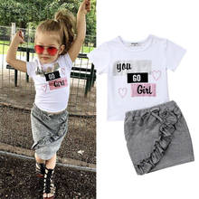 Summer Newborn Infant Kid Toddler Kids Baby Girls Cotton Short Sleeve 2Pcs Tops T-shirt Skirts Dress Outfits Clothes 1-5Y 2024 - buy cheap