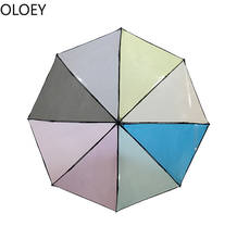 Paraguas grande de arco iris para mujer, sombrilla transparente, tres pliegues, automática, para niños 2024 - compra barato