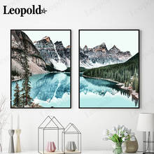 Modern Lake Natural Scenery Canvas Poster Mountain Snow Forest Painting Wall Art Nordic Home Decoration Accessories 2024 - buy cheap