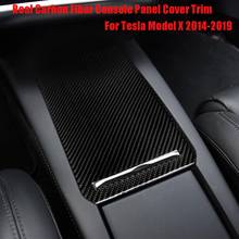 For Tesla Model X 2014-2022 Real Carbon Fiber ar Central Control Panel Sticker Cover Trim 2024 - buy cheap