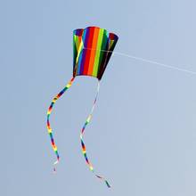 Novo kite de arco-íris com cauda macia, brinquedo voador para festas, 30m linha de kite 95ae 2024 - compre barato