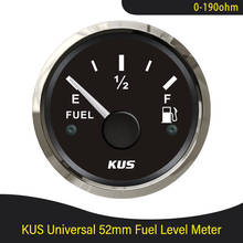 Kus 52mm indicador de nível do tanque de óleo do barco do calibre de combustível marinho 0-190ohm vazio vermelho completo/amarelo led 12/24v 2024 - compre barato