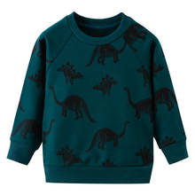 Funnygame/толстовки для мальчиков с динозавром из мультфильма; детские толстовки; осенняя одежда; Детские рубашки с длинными рукавами; хлопковые топы для мальчиков и девочек 2024 - купить недорого