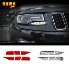 Cubierta de limpieza de faros delanteros BAWA ABS, pegatinas de decoración embellecedoras para Jeep Grand Cherokee 2014-2016, estilo de cromo 2024 - compra barato