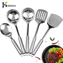 Konco-Juego de utensilios de cocina de acero inoxidable, cuchara con colador, espátula, pala, herramientas de cocina 2024 - compra barato