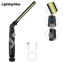 Lightingview Magnetic Work Light COB LED Work Lamp USB Rechargeable Flashlight Flexible Inspection Light Emergency Rotary Torch 2024 - buy cheap