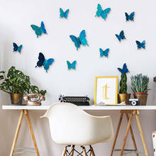 12pcs 3D Simulation Flashing Butterfly Wall Stickers For Living Room Home Decoration Sticker Kids Room Bedroom Decal Wallpaper 2024 - buy cheap