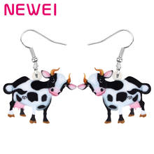 NEWEI Acrylic Anime Dairy Cattle Cow Earrings Drop Dangle Jewelry Farm Animal For Women Girls Teens Kids Charms Gift Accessories 2024 - buy cheap