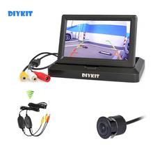 DIYKIT Wireless 5inch Foldable TFT LCD Car Monitor HD Rear View Reverse Backup Car Camera Video Parking System Kit 2024 - buy cheap