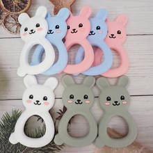 Chenkai 1PCS Silicone Bunny Teether DIY Baby Shower Chewing Pendant Nursing Sensory Rabbit Teething Pacifier Dummy Toy Gfit 2024 - buy cheap