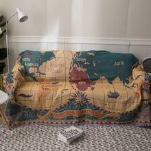 Cobertor de malha estilo europeu, capa criativa, mapa do mundo, cadeira, sofá, cama, toalha, tapeçaria, 130x180cm 2024 - compre barato