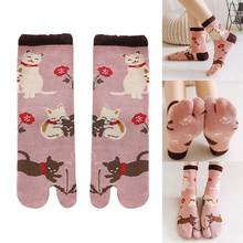 Women's Sandal Socks Tabi Socks Split Toe Flip Flop Kimono Cotton Cartoon Animal Middle Tube Two-Toed 2024 - buy cheap