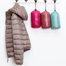 Куртка женская Ультралегкая на утином пуху, тонкий пуховик с капюшоном, теплая парка, верхняя одежда для женщин, весна-осень-зима 2024 - купить недорого