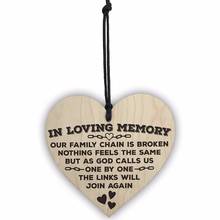 (Em memória de amor) madeira em forma de coração, artesanato de madeira, natal, decorações de árvores diy, rótulo de vinho, acessórios de pingente pequeno 2024 - compre barato