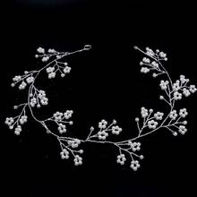 Diadema blanca Simple para mujer y niña, diadema de cristal con perla para la frente, joyería para el cabello, diadema Floral, Tiara, accesorios para el cabello de boda 2024 - compra barato