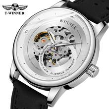 Winner 2020 New Mechanical Automatic Mens Watch Leather Strap Skeleton Dial Casual Wristwatch Waterproof Luminous Hand Clock 2024 - buy cheap