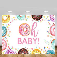Mehofond donuts pano de fundo doce recém-nascido chá de fraldas festa de aniversário retrato fotografia fundo decoração banner photo studio 2024 - compre barato