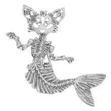 Bonsny Alloy Plated Antique Cat Fish Skeleton Brooches Animal Pin Scarf Jewelry For Women Girl Teens New 2019 Accessories Gifts 2024 - buy cheap