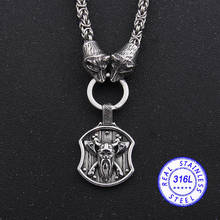 dropshipping handmade chain stainless steel Norse Bear head necklace Viking thor's hammer mjolnir pendant necklace Men gift 2024 - buy cheap