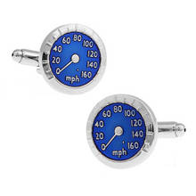 High-end French Shirt Cufflinks Blue Car Tachometer Speed Dial Cuff Links Fashion Men's Business Jewelry 2024 - buy cheap