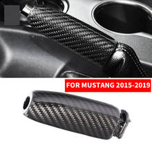 Real Carbon Fiber Hand Brake Cover Car Gear Head Shift Knob Cover Handbrake Grips Car Hand Brake Case For Ford Mustang 2015-2019 2024 - buy cheap