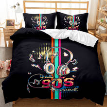 Music Festival Luxury Bedding Set DJ Hiphop Headset Duvet Cover Comfortable Kids Bed Set Queen King Size Black Home Quilt Cover 2024 - buy cheap