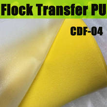 Vinil amarelo do plutônio da transferência térmica do rebanho CDU-04 para cortar o vinil do plutônio do rebanho da transferência do plotter para vestuários com tamanho: 50x100 cm/lot 2024 - compre barato