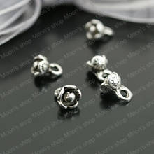 Wholesale 8.5*6mm Antique Silver color Small Flower Alloy End Beads Charms Pendants DIY Findings 50 pieces (JM3354) 2024 - buy cheap