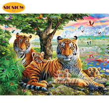 Full Drilling Animal 5d Diy Diamond Painting Tigers Wei Famliy Mosaic Daimond Cross-Stitch Kits Embroidery Decor Room Home Gifts 2024 - buy cheap