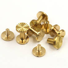 10pcs Solid Brass Binding Chicago Screws Nail Stud Rivets For Photo Album Leather Craft Studs Belt Wallet Fasteners 10mm Cap 2024 - buy cheap
