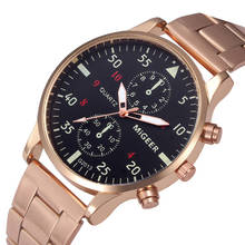 MIGEER Men Watches Luxury Rose Gold Watches Men Stainless Steel Quartz Watch Men Sports Watches reloj hombre horloge mannen 2019 2024 - buy cheap