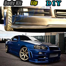 Car Bumper Lip Front Spoiler Skirt Deflector For Nissan Skyline GT R GTR R30 R31 R32 R33 R34 V35 Modified Body Kit Hella Flush 2024 - buy cheap