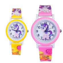 2020 Cartoon Unicorn Children Watch New Printing Pony Quartz Kids Watches for Girls Birthday Christmas Gift Clock Student Prizes 2024 - buy cheap