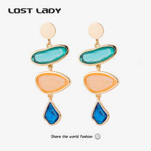 Lost Lady Bohemian Long Geometric Dangle Drop Earrings Exaggerated Vintage Earrings for Women Modern Female Jewelry Wholesale 2024 - buy cheap