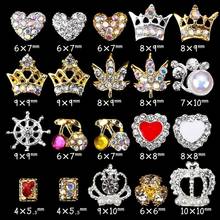 10pcs Gold 3D Nail Art Decorations 7 Deisgns Hemp Leaf Rhinestones Pearl Beads Maple Leaves Jewels Diamond Charms Assorted,klk78 2024 - buy cheap