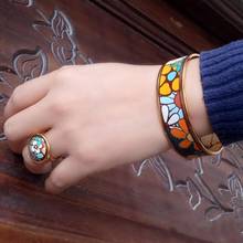 Cloisonne-pulsera de esmalte para mujer, joyería de alta temperatura, boca cerrada, ovalada, novedad de 2020 2024 - compra barato