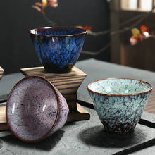Pequena china porcelana temmoku esmalte copo de chá mudança cerâmica casa teacup criativo mesa escritório kung fu caneca água drinkware 2024 - compre barato