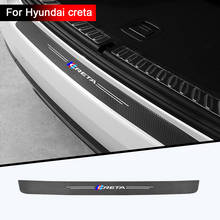 1pc etiqueta do carro de fibra carbono tronco carro amortecedor decoração modificada para hyundai ix25 creta acessórios 2024 - compre barato