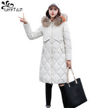 UHYTGF-chaquetas gruesas y cálidas para mujer, Parka con Cuello de piel grande, ropa de invierno, estilo coreano, talla grande, X376 2024 - compra barato