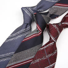 Corbata clásica a rayas de 8cm para hombre, corbata Jacquard, accesorios de uso diario, regalo de fiesta de boda, corbatas informales a cuadros 2024 - compra barato