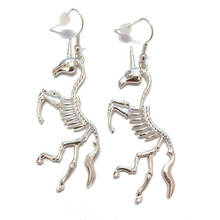 New Arrival Exaggerated Unicorn Skeleton Earrings Original Trendy Unicorn Animal Bone Dangle Earrings For Women Christmas Gifts 2024 - buy cheap