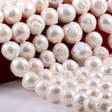 Perlas de agua dulce blancas 100% naturales, 8x9MM, 20 Uds., cuentas sueltas redondas barrocas, accesorios para hacer joyas 2024 - compra barato